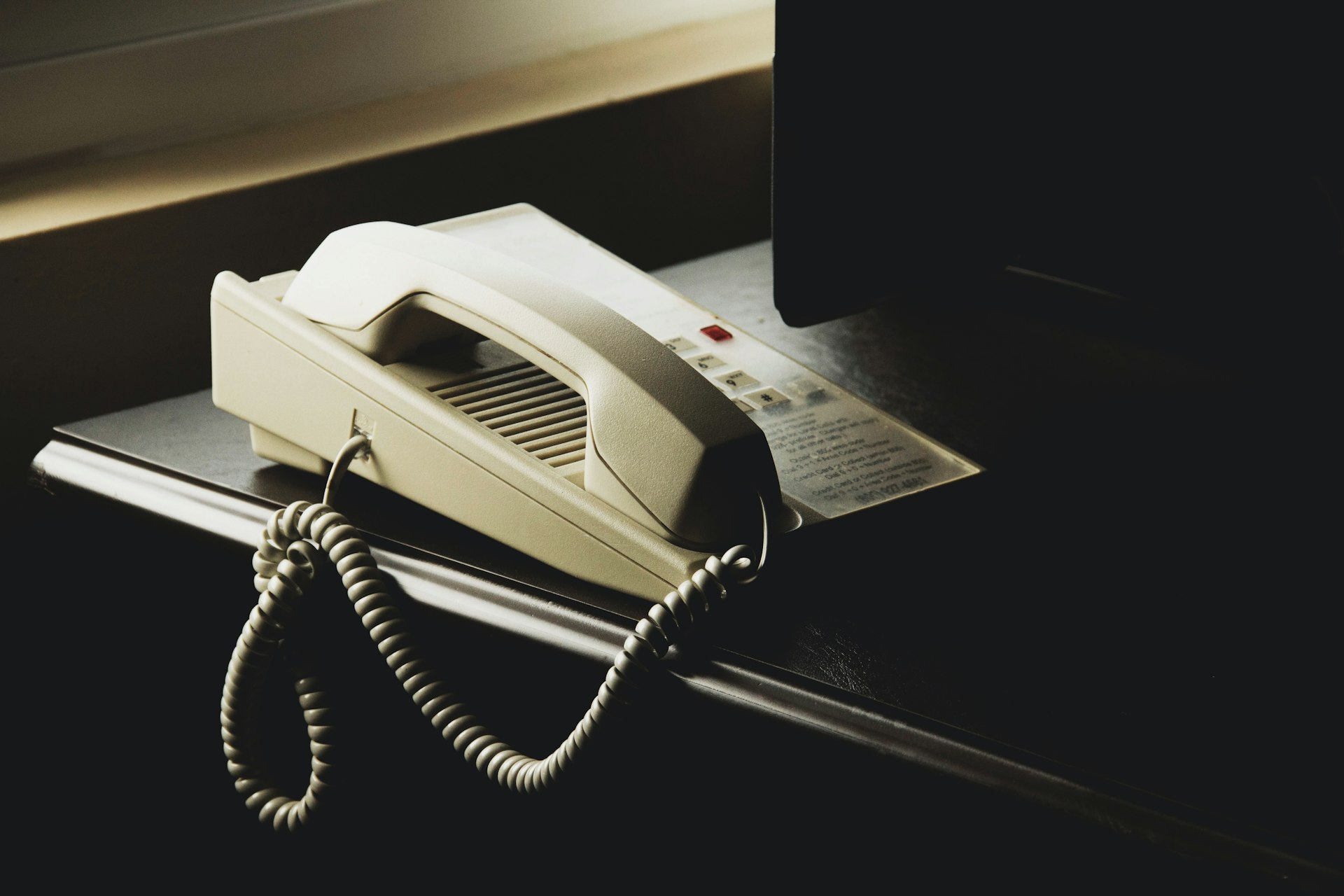 white and black ip desk phone